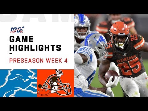 NFL 2019 Week 4 Highlights Lions vs. Browns Preseason