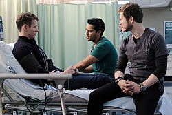 The Resident Season 3 Episode 10 L-R: Guest star Cayden Boyd, Manish Dayal and Matt Czuchry