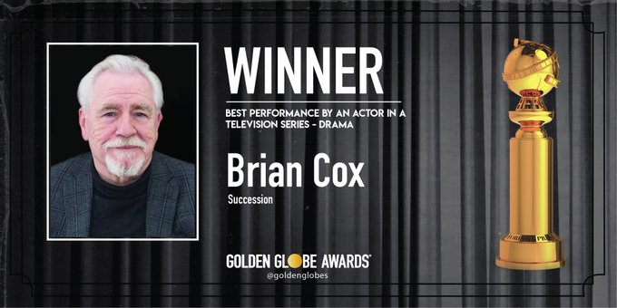 Brian Cox wins Best Performance an Actor -HBO series Succession