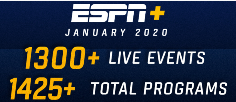 ESPN+ taking more than 1,425 total programs in January 2020: ESPN+ taking more than 1,425 total programs in January 2020: