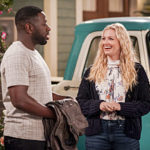 "Welcome to the Commercial" - Pictured: Sheaun McKinney (Malcolm Butler) and Beth Behrs (Gemma Johnson). When Calvin decides to film a local TV commercial for his business, he enlists Dave, Tina and Marty to help, but it doesn't take long for creative differences to arise. Also, Malcolm considers making a grand gesture when his girlfriend, Sofia (Edy Ganem), is offered her dream job abroad, on THE NEIGHBORHOOD, Monday, March 9 (8:00-8:30 PM, ET/PT) on the CBS Television Network. Photo: Ron P. Jaffe/CBS ©2020 CBS Broadcasting, Inc. All Rights Reserved.