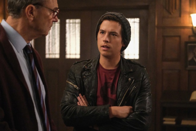 Riverdale -- "Chapter Seventy-Three: The Locked Room-" -- Image Number: RVD416a_0367b -- Pictured (L - R): Malcolm Stewart as Francis Dupont and Cole Sprouse as Jughead Jones -- Photo:Bettina Strauss/The CW -- © 2020 The CW Network, LLC. All Rights Reserved.
