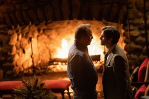 Yellowstone Season 3 Episode 7 - (L-R) Kevin Costner as John Dutton and Wes Bentley as Jamie Dutton.
