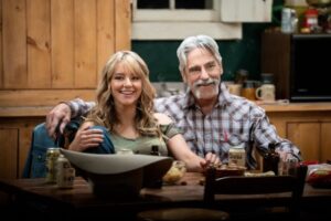 Yellowstone season 3 Episode 6 - “All for Nothing” (L-R) Hassie Harrison as Laramie and Forrie J. Smith as Lloyd.