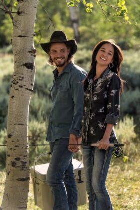 Yellowstone_ _ (L-R) Luke Grimes as Kayce Dutton and Kelsey Asbille as Monica Dutton. Episode 4 of Yellowstone- Going Back to Cali premieres July 12 at 9 P.M. ET PT on Paramount Network.