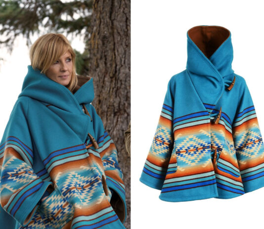 Beth Dutton Bell-shaped hooded cloak worn on Yellowstone Episode 306 Benth Dutton Bell-shaped hooded cloak worn on Yellowstone Episode 306