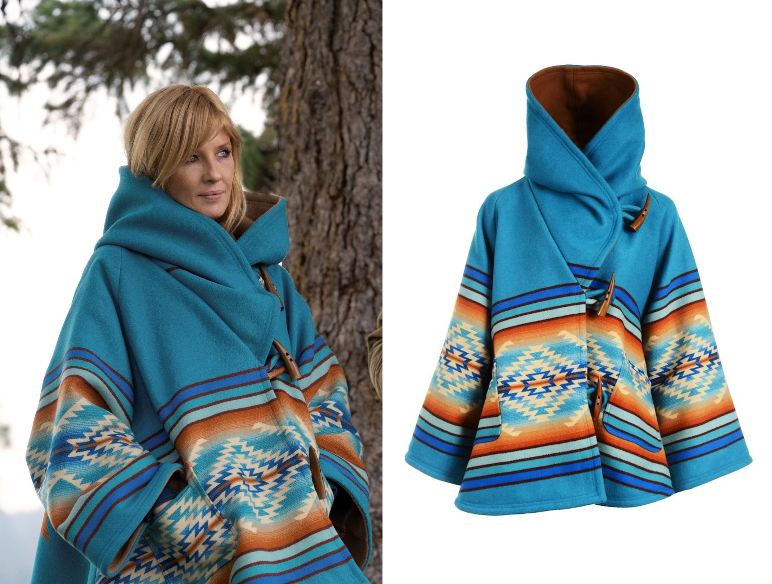 Benth Dutton Bell-shaped hooded cloak worn on Yellowstone Episode 306