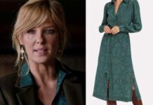 Beth Dutton Intermix Juliana Print Shirt Dress worn on Yellowstone Episode 309 Beth Dutton Intermix Juliana Print Shirt Dress