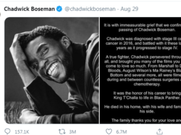 Record-breaking Tweet - Chadwick Boseman Final Tweet gets 6.7 million Likes