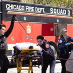 Chicago Fire Season 9 Episode 13 Alberto Rosende as Blake Gallo, Hanako Greensmith as Violet, Kara Killmer as Sylvie Brett