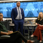 Jaime Lee Kirchner as Danny James, Christopher Jackson as Chunk Palmer, and Geneva Carr as Marissa Morgan in Bull Season 5 Episode 16 Photos