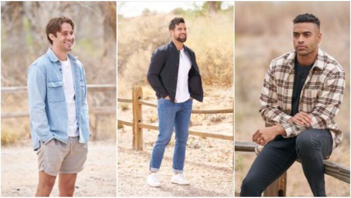 (Left) Greg, 27, a marketing sales rep from Edison, N.J. (Centere)Blake, 30, a wildlife manager from Hamilton, Ontario, Canada (Right)Justin, 26, an investment sales consultant from Baltimore, Md. _ Photo ABC