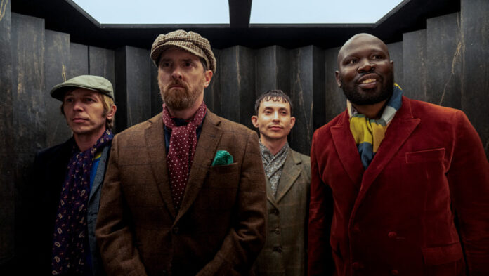 Bronson Webb, Brendan Hunt, Adam Colborne and Kevin ‘KG’ Garry in Ted Lasso season two, now streaming on Apple TV+.
