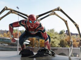 SPIDER-MAN: NO WAY HOME, Tom Holland as Spider-Man, 2021.