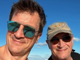 Nathan Fillion and his father appear to be similar in a Stunning Beach Photo