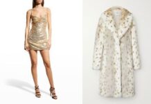 Beth Dutton Animal Print Snow Lynx Faux Fur Coat worn on Yellowstone Season 4 Episode 10 Beth Dutton's wedding dress in yellowstone Season 4