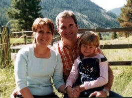 Michael Bagg with his wife and daughter