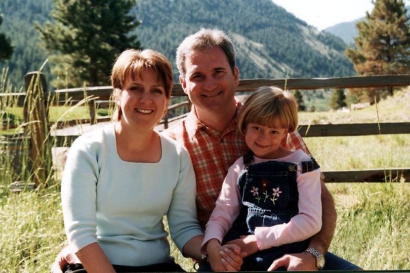 Michael Bagg with his wife and daughter