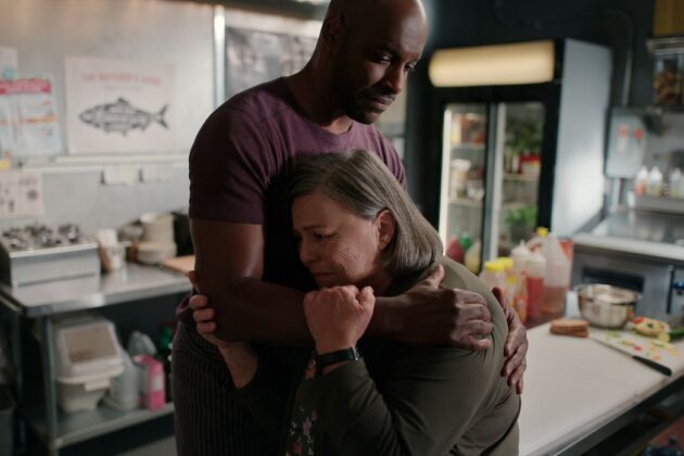 Virgin River Season 4 Photos Preacher and Connie, hugging-