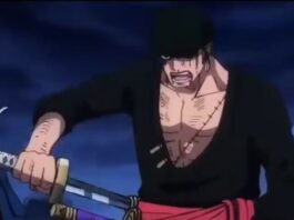 One Piece Episode 1027: The swordsman prepares to unleash Enma's terrible power.