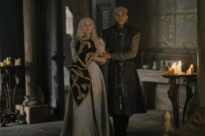 house of the dragon episode 6 Rhaenys-Targaryen-emma-d-arcy-Laenor-Velaryon-john-macmillan