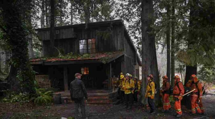 Fire Country Episode 12 Two pink lines Team outside hut