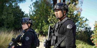 SWAT Season 6 Episode 12: Deacon’s wife Annie makes a decision on their parenting SWAT season 6 episode 12 Anna Enger Ritch as Zoe Powell and Shemar Moore as Hondo-