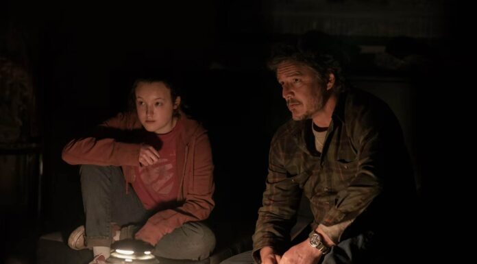 the-last-of-us-episode-5-ellie-joel-bella-ramsey-pedro-pascal-sitting on the floor