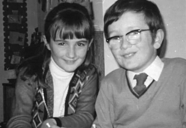 Caroline Aherne and her brother