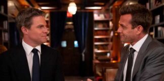 Suits La Season 1 Episode 9 Recap & Ending Explained: Bat Signal 'Suits LA' Episode 9 Stephen Amell as Ted Black, Gabriel Macht as Harvey Specter-compressed