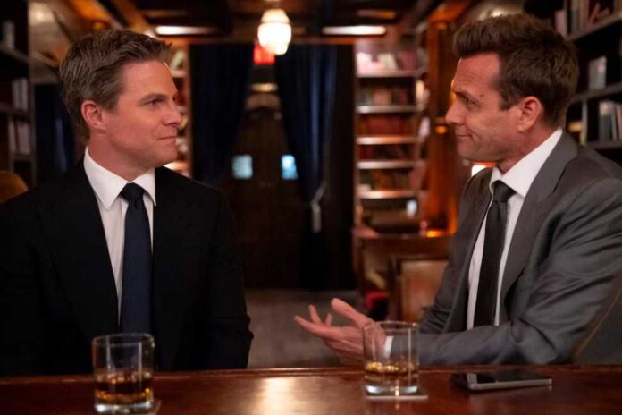 'Suits LA' Episode 9 Stephen Amell as Ted Black, Gabriel Macht as Harvey Specter-compressed