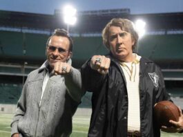 Christian Bale as Al Davis and Nicolas Cage as John Madden in Madden