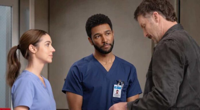 Greys s21e16 ADELAIDE KANE, ANTHONY HILL, BRADY SMITH-