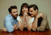 Materialists (2025) Filming Locations – Where Was The Movie Shot? Pedro Pascal, Chris Evans, and Dakota Johnson in Materialists (2025)